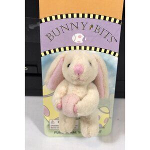 Mini Plush Jointed Easter Bunny Pin Craft Supplies Gift Russ Berrie 1995 Cream